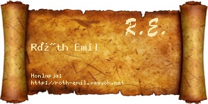 Róth Emil névjegykártya